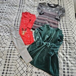 Hanna Andresson & Velvet Dresses, Reindeer Tunic & Candy Cane Legging Lot, 5